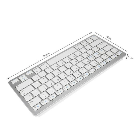 Newest Upgraded Silver Ultra-Slim 78 Keys Wireless Keyboard Suitable For Air For Ipad Mini For Mac Computer Pc Macbook Ibook Silver