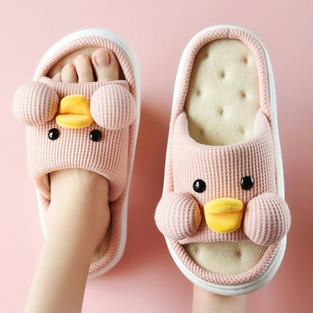 

CoCopeanut New Women Linen Slippers Bow-knot Upper Summer Thick Bottom Indoor Home Non-slip Spring Autumn Cotton Linen Sandals Slippers