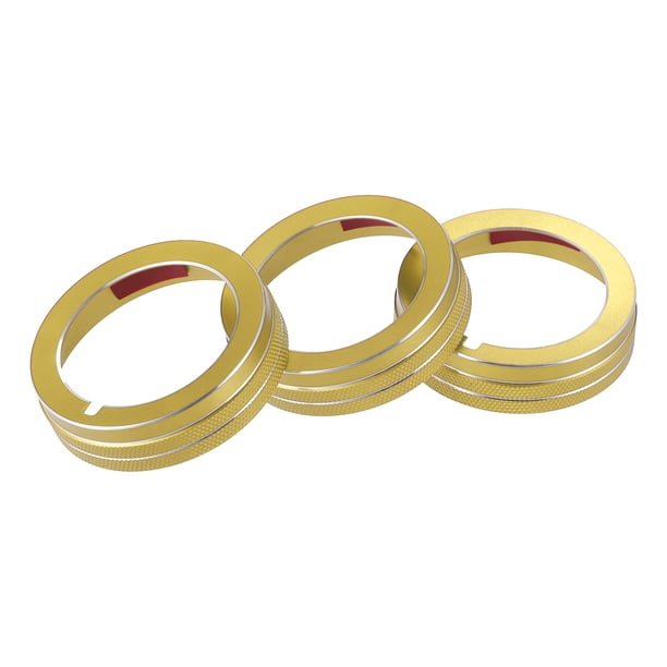 Cubierta de perilla de interruptor de aire acondicionado Unique Bargains tono dorado para Mazda 3 Uds