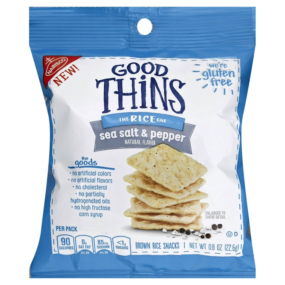 Good Thins Brown Rice Sea Salt & Black Pepper Crackers Case .8oz (Pack