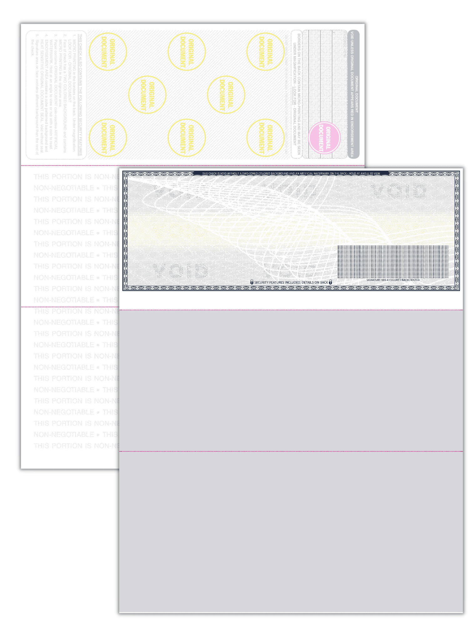 Compuchecks 100 High Security Blank Top Checks QuickBooks Compatible Dark Blue Art Deco