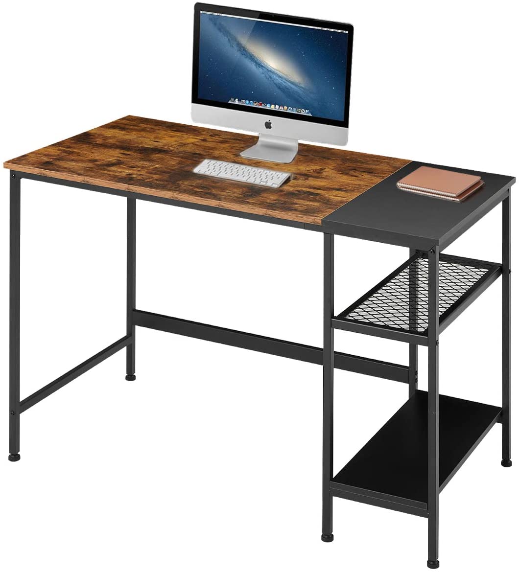 EROMMY Industrial Computer Desk with Storage Shelves,47 inch Modern