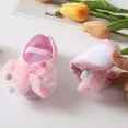 thumbnail image 3 of Baby Girls Soft Sole Net Yarn Toddler Walking Shoes Bowknot Princess Shoes Headband Set, 3 of 5