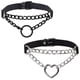 thumbnail image 1 of Gargantilla punk de cuero sintético MILAKOO, collar ajustable con dije de círculo o corazón para mujer, 1 of 5