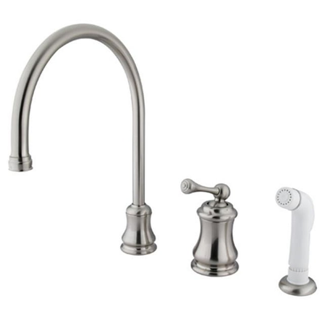 Kingston Brass KS3818BL Single Handle Widespread Kitchen Faucet with Non-Metallic Sprayer
