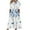 Blue, variant on ICHUANYI Womens New Trending Casual Short Sleeve V Neck Print Dress Loose Dress Spring Summer Clothing