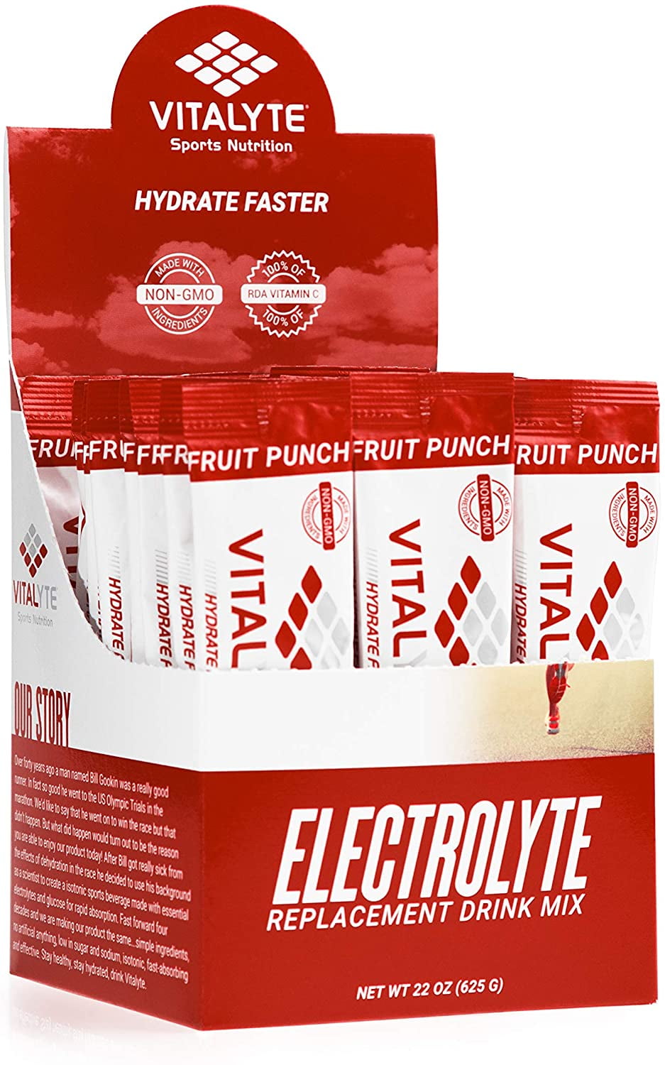 Vitalyte Electrolyte Powder Sports Drink Mix, 25 Single Serving Packets