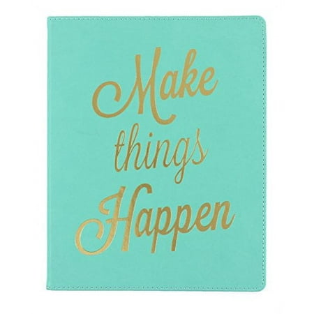 Seafoam MAKE THINGS HAPPEN Leather-like 8x10 Journal by Eccolo trade LOFTY THINKING Collection