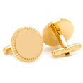 thumbnail image 3 of 14K Gold Plated Rope Border Round Engravable Cufflinks, 3 of 6