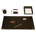 thumbnail image 1 of Dacasso Ensemble de Bureau en Noyer et Cuir, 7 Pcs, 1 of 5