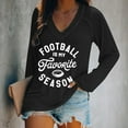 thumbnail image 2 of Womens Tops Football Is My Favorite Season Long Sleeve Shirt Football Lover V Neck Tee Comfortable Polyester Spandex Blend L Sweaters For Women, 2 of 5