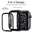 thumbnail image 2 of Protector de pantalla compatible con Apple Watch SE/6/5/4 40 mm, película de vidrio templado con estuche rígido para PC, transparente brillante (rosa) (película templada + cubierta protectora) Sailing Electrónica, 2 of 5