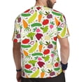 thumbnail image 2 of Wukai Cartoon Vegetables Print Men's Short-Sleeved Mesh T-Shirt,Quick-Dry Short Sleeve Workout T-Shirt-Small, 2 of 8
