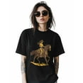 thumbnail image 2 of Cowgirl Horse Womens Tshirt Graphic Tees Cotton Crew Neck T-Shirts, Casual Short Sleeve Shirts for Women Teen Girl Western Cowboy Hat, 2 of 3