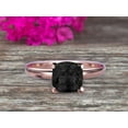 thumbnail image 6 of Startling Black Diamond Moissanite Solitaire Engagement Ring On 10k Rose Gold 1.30 Carat 7mm Cushion Cut Heart Prong Promise Band Anniversary Gift, 6 of 7