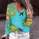 thumbnail image 2 of Tops sueltos informales de manga larga con estampado personal de flores para mujer Pompotops gfhjh5245, 2 of 5