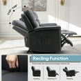 thumbnail image 4 of LVUYOYO Leather Recliner Modern Loveseat Sofa, Manual Reclining Loveseat with Console, RV Loveseat Recliner, Wall Hugger Loveseat Recliner with Cup Holder and Side Pocket for Living Room(Black), 4 of 7