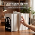 thumbnail image 5 of Unique Bargains Metal Tree Design Book Ends for Shelves Black Tree StyleC 4.7"x3.5"x7.1", 5 of 5