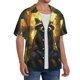 thumbnail image 2 of Balery Tree Meditating Raccoon Camisa Casual de Manga Corta con Botones para Hombre, Texturizada, Estilo Cubano, para Playa, Verano-4X-Large, 2 of 5