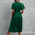 thumbnail image 4 of Gspmoly Robe d'Été, Robe Décontractée pour Femme avec Poches, Robe d'Été à Imprimé Floral, Robe Courte à Col en V, Robes Formelles pour Femmes, Offres Prime, 4 of 5