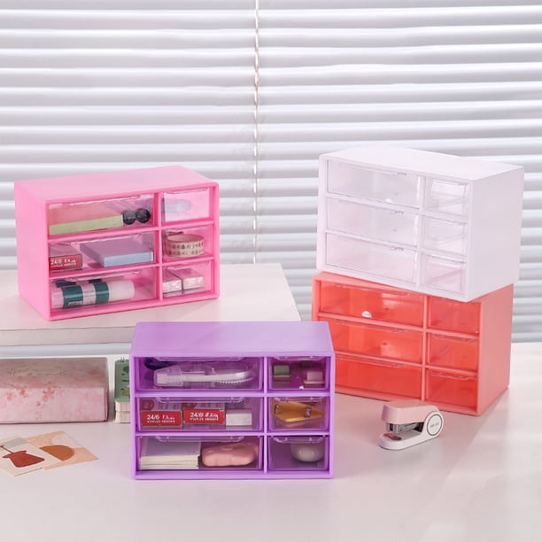 Caja organizadora de joyas | Estuche transparente para viajes para anillos, collares, pendientes | Diseño con tapa impermeable y divisores de plástico | 18x11.7x9.7 cm | Blanco, rosa, púrpura, rojo