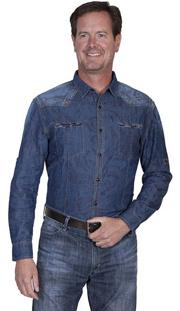 Scully Western Shirt Mens Long Sleeve 