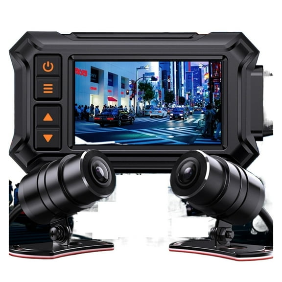 Motorcycle Dash Cam Dash Camera HD 1080P Dual Lens GPS DVR Dashcam Waterproof Motorbike Video Recorder 32GB ,Clear Images