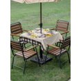 thumbnail image 4 of Outdoor Tablecloth with Umbrella Hole for Patio/Picnic/Party/Camping, Spring Flowers Waterproof Table Cloth Square Cover Washable, Country Botanical Leaves Garland Retro Plaid (54"x 54"), 4 of 9