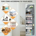 thumbnail image 4 of Over The Door Hanging Organizer Storage with 5 Large Pockets,Wall Mount Clear Windows and 2 Widened Metal Hooks for Pantry,Nursery,Diapers,Bathroom,Kitchen,Closet,Dorm, 4 of 16