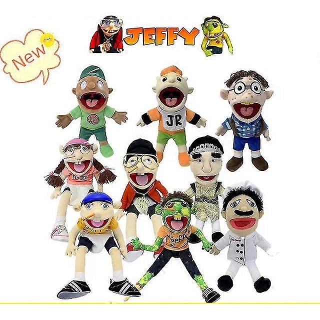 60cm Jeffy and Feebee Hand Puppet Large Soft Doll Plush Toys Puppet Theater Kids Gift Zombie