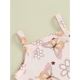 thumbnail image 6 of Musuos Baby Girls Summer Shorts Sets 6 12 18 24M Sleeveless Floral Butterfly Print Camisole Ruffle Shorts Headband Sets, 6 of 10
