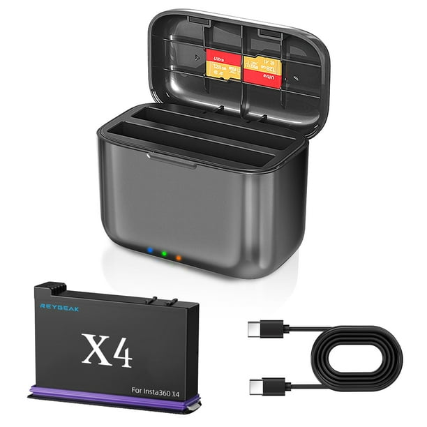 Cargador de batería REYGEAK Insta360 X4 2500mAh PD Fast Charge