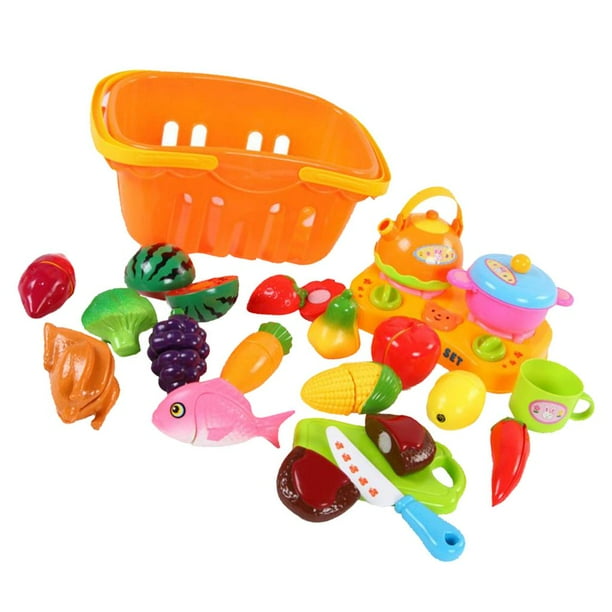 21pcs Juegos de Canasta de Alimentos Verduras Fruta Plástico para Sunnimix  Los niños de juguete alimentos