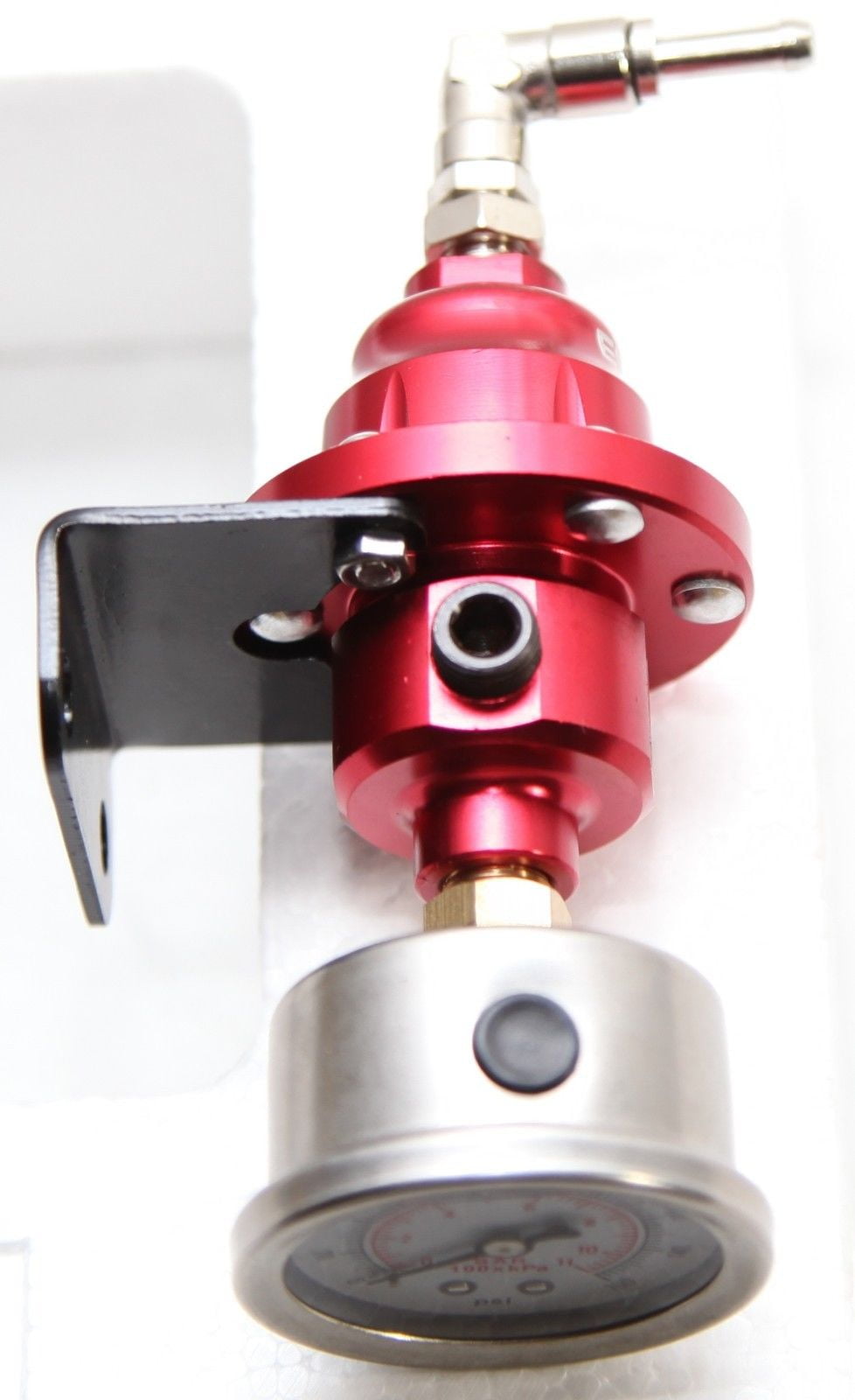 Universal Fuel Pressure Regulator with Oil Gauge TypeS Adjustable RED
