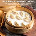 thumbnail image 4 of 15pcs Silicone Steamer Liners, 7.1" Bamboo Steamer Liner Non-Stick Silicone Air Fryer Steamer Liners White, 4 of 6