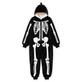 thumbnail image 5 of REDARER Kids Classic Skeleton Hooded Onesie Full Zip with Pockets for Trick or Treat Halloween Party Cosplay Casual Loungewear Pajama Outfit,6-7 Years, 5 of 6