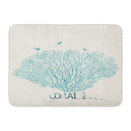 Reef Life Bath SIDONKU Blue Sea of Fan Coral Pattern Life Reef Fish Drawn Doormat Floor Rug Bath Mat 23.6x15.7 inch ()