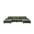 thumbnail image 5 of U-Shaped Convertible Sectional Couch, 4-Seat Boneless Sofa with Reversible Chaise - Soft Corduroy Fabric, Modern Living Room Furniture, Green, 5 of 9