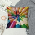 thumbnail image 2 of Creowell  Inch Rainbow Colorful Cushion Covers Abstract Crayon Throw Pillow Case Cover for Sofa Car Cousion Bed，Multi-Size, 2 of 5
