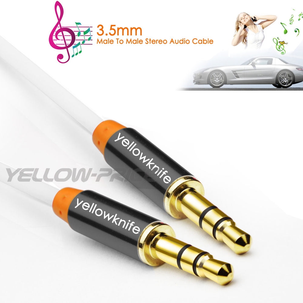 Gold 3.5mm Male to Male Car Aux Auxiliary Cord Stereo Audio Cable for Phone iPod