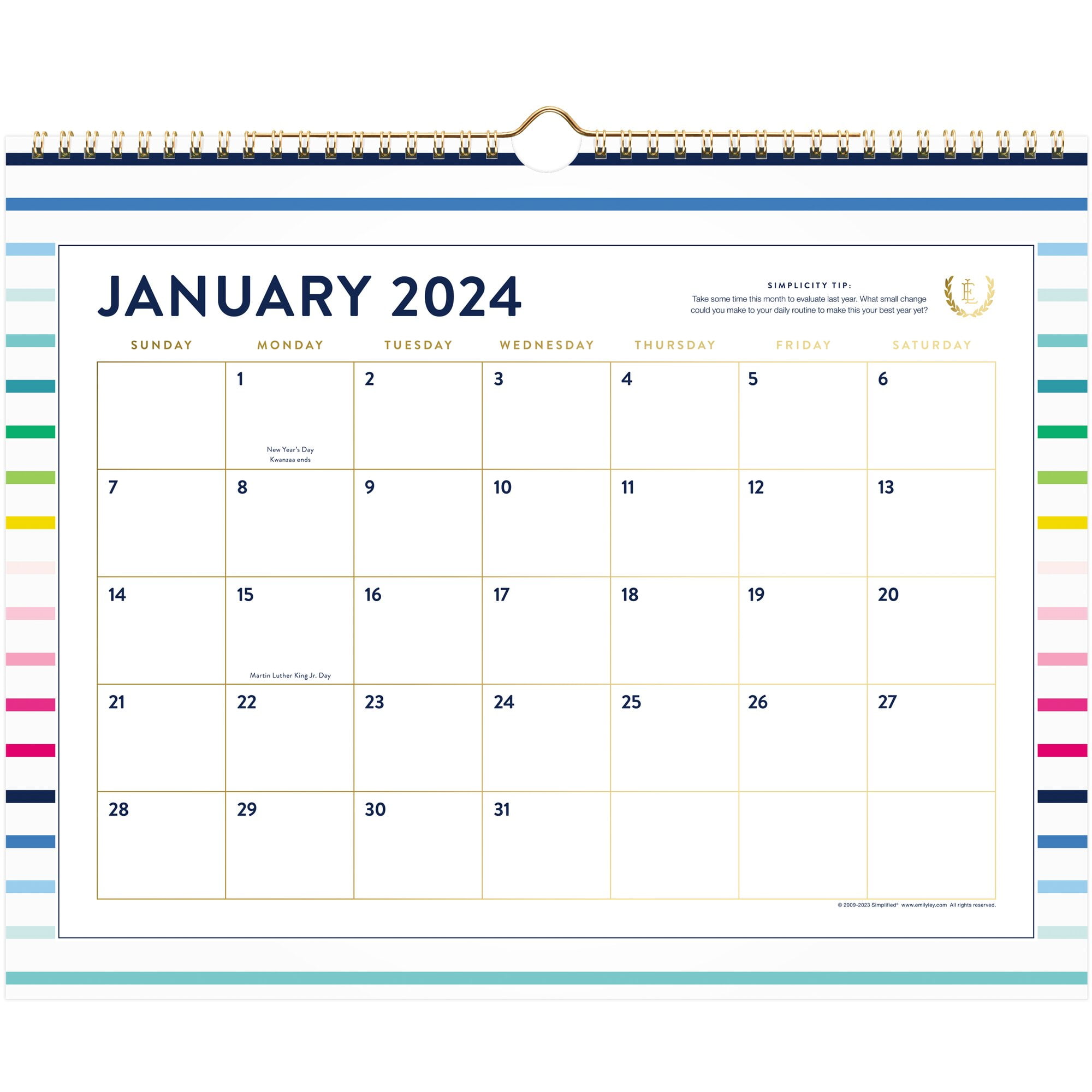 Simplified by Emily Ley for ATAGLANCE 2024 Monthly Wall Calendar