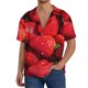 thumbnail image 1 of Balery Strawberry Red Camisa Casual de Manga Corta con Botones para Hombre, Texturizada, Estilo Cubano, para Playa, Verano-Small, 1 of 5