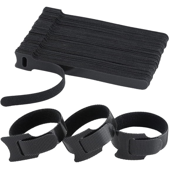 120PCS Reusable Cable Ties Black Cable Management Cord Organizer 6 Inch Wire Straps for Home Office Data Centers USB Desk Electronics Accessories Organizing