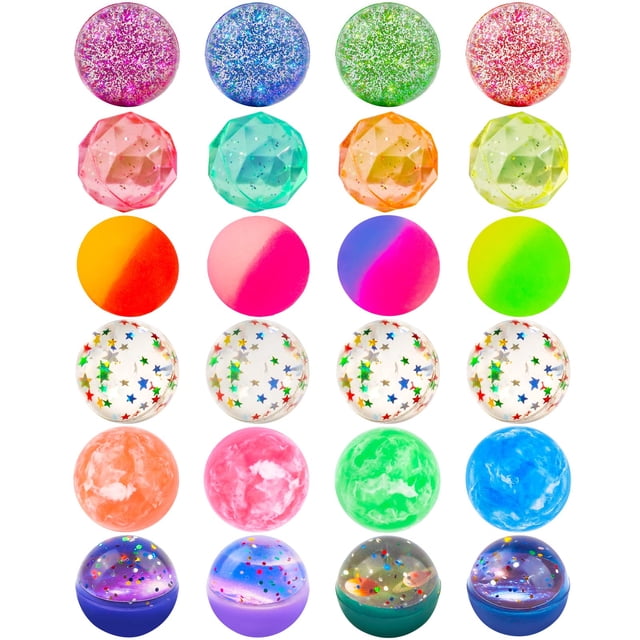 Pelotas hinchables Ecoofor de 32 mm, 24 piezas, 6 estilos, para fiestas infantiles