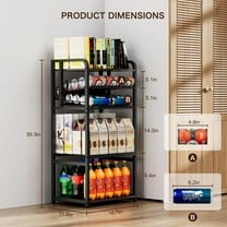 Soda Can Organizer for Pantry, 5-Tier Storage Shelf, Kitchen Organizers and Storage, Multifunctional Snack Organizer Rack, Standing Can Rack for Pantry/Kitchen (Black)