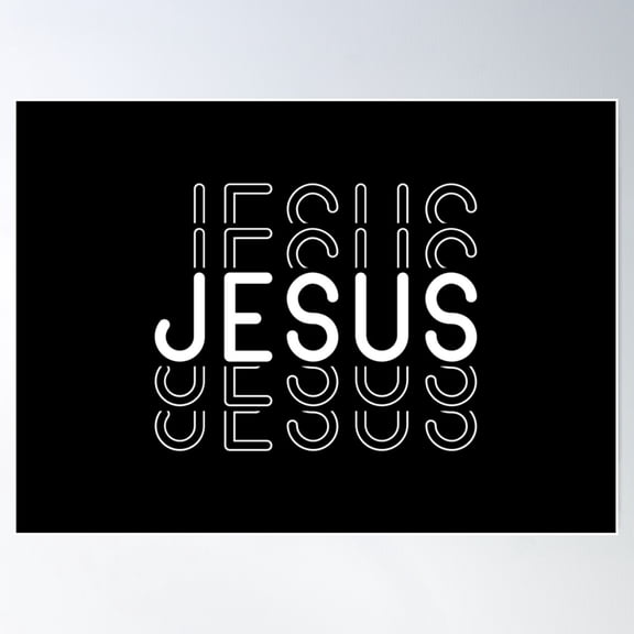 Jesus Name In Black And White Style Poster Wall Art, Modern Wall Decor For Living Room Bedroom, 8x12 UNFRAMED