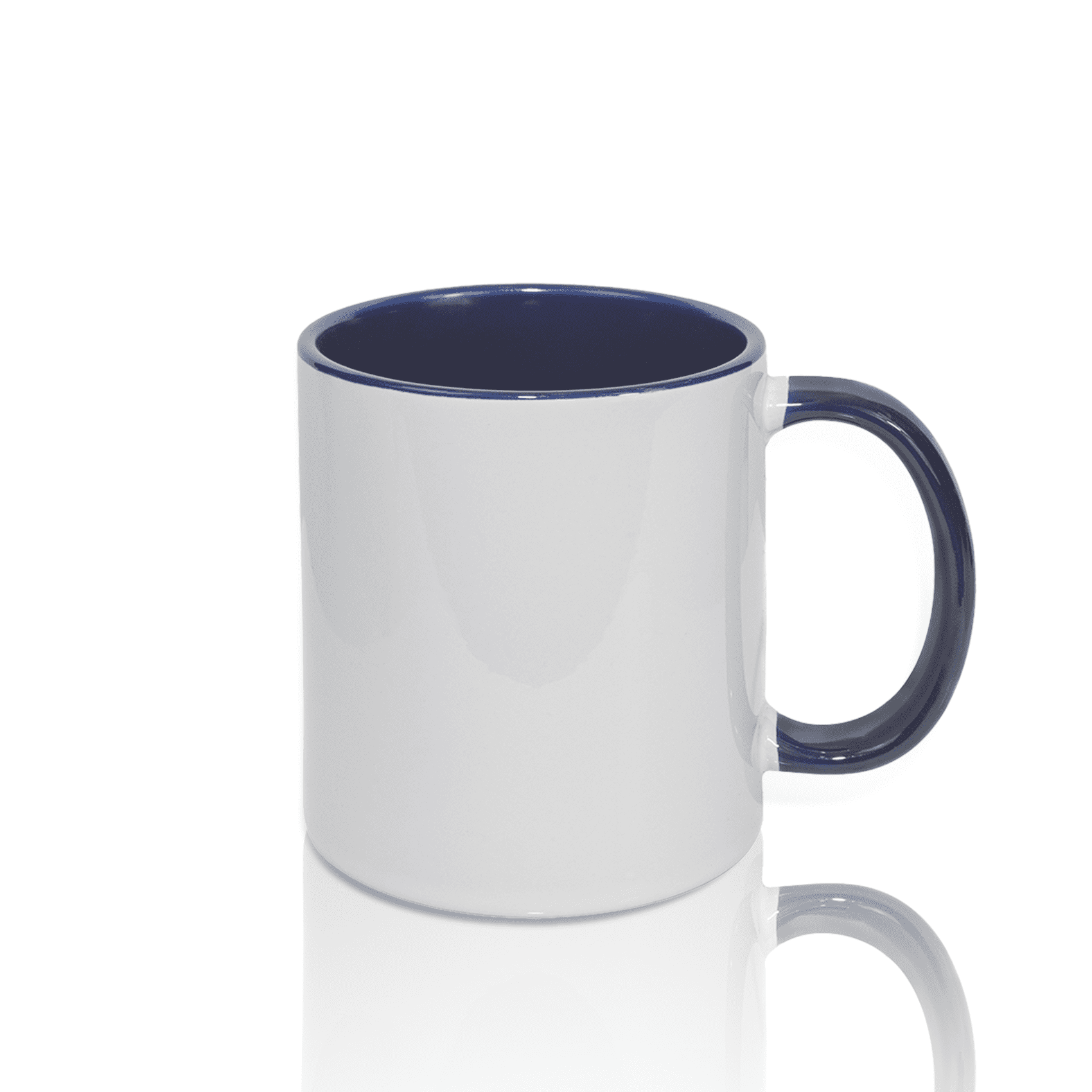 MR.R 11oz Set of 6 Sublimation Blanks Dishwasher Ceramic Coffee Mugs with Dark Blue Color Mug Inner and Handle Drinking Cup Mug For Milk Tea Cola Water,