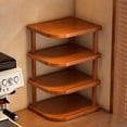 thumbnail image 3 of Wooden Multi-Tier Desktop Organizer Shelf - Corner Storage Rack with Cup Holders, Versatile & Durable for Office, Home & Workspace, Clutter-Free Solution, 3 of 5