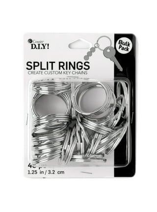 100pcs Split Key Ring with Chain, Lystaii Nickel Plated Split Key Ring  Silver Color Metal Split Keychain Ring Parts with 1inch /25mm Open Jump  Ring