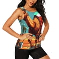 thumbnail image 2 of Fotbe Cool Camel Oasis Vibes Blusas Sin Mangas para Mujer – Estilo Casual, Corte Suelto, Slim-Fit, Cuello Redondo Deportivo, Tops de Verano para Gimnasio y Yoga-Large, 2 of 7